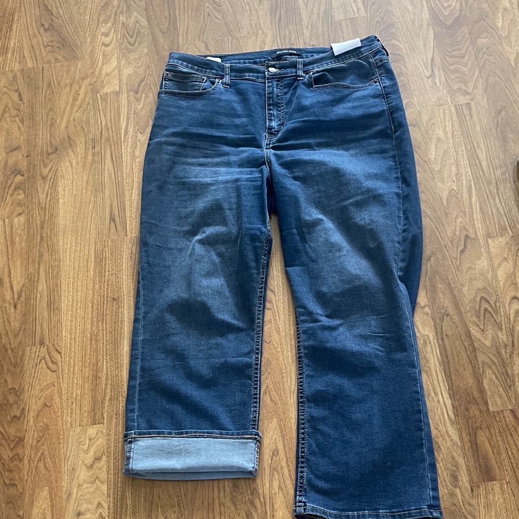Calvin Klein Jeans Dark Blue Straight Leg Cuffed Or Long